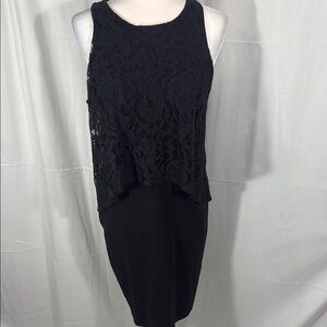 WYATT Black Lace Overlay Dress Size Small